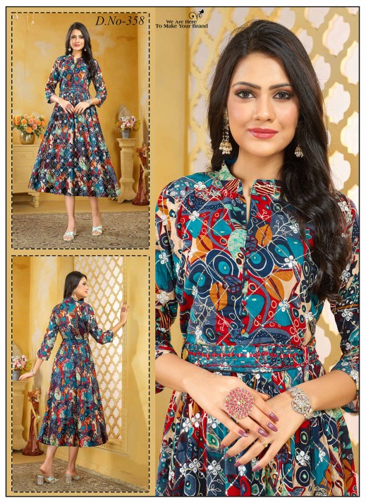 Wholesale Designer & Cotton Anarkali Kurtis | Ajmera Fashion  in Surat